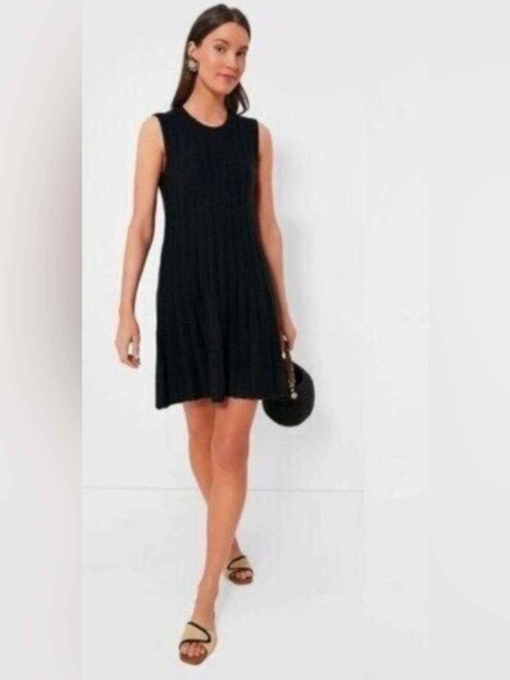 Pomander Place NEW Black Knit Adi Sleeveless A Line Classic Mini Dress Size XXS